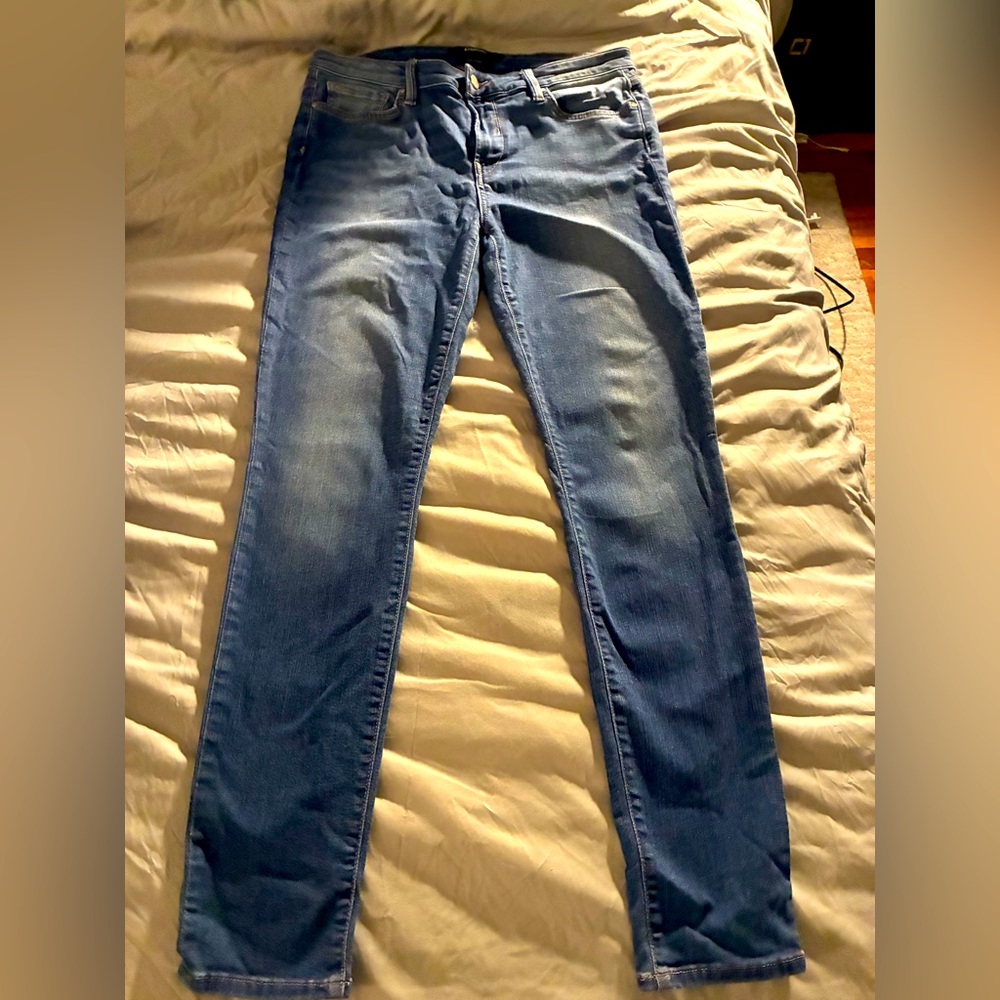 Bebe Mid Rise Skinny Blue Jeans